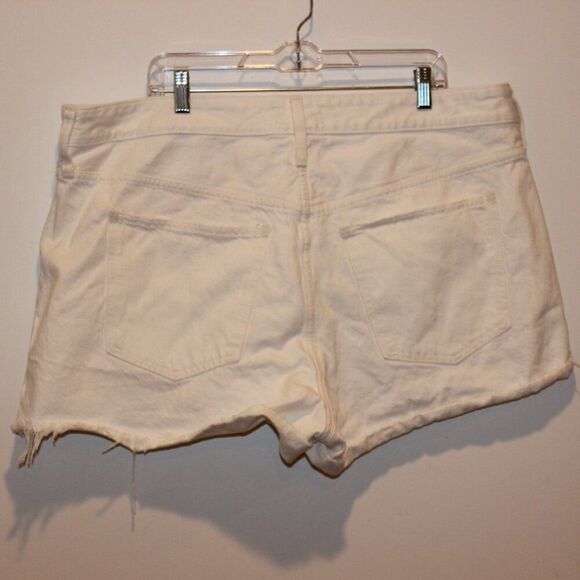 Madewell White High Rise Plus Relaxed Denim Jean Shorts Women's Size 18W i - Picture 6 of 12